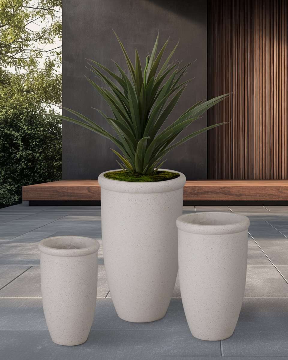 Round Lip Terrazzo Planters, Set of 3